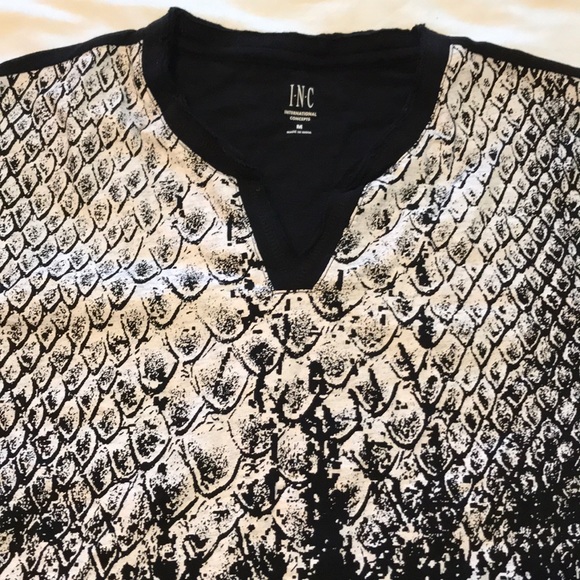 Brand new INC, reptile print v-neck T-Shirt. - Picture 2 of 6